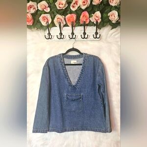 Wilfred Free Cropped Pullover Denim Shacket (NWOT)